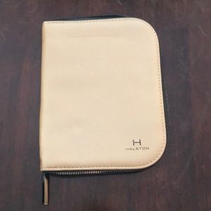 Gold Halston jewelry travel bag New